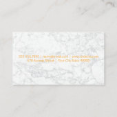 シェフハット |白い大理石の背景 名刺 (裏面)