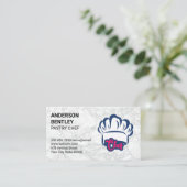 シェフハット |白大理石 名刺 (スタンド正面)