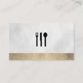 シェフハット |金ゴールドレザートリム 名刺 (裏面)