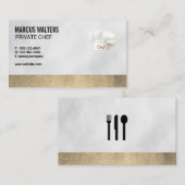 シェフハット |金ゴールドレザートリム 名刺 (正面/裏面)