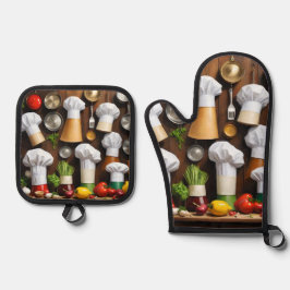 シェフハット 鍋つかみ&鍋敷きセット