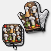 シェフハット 鍋つかみ&鍋敷きセット (正面/裏面)