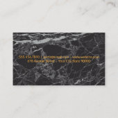 シェフハット |黒大理石の背景 名刺 (裏面)