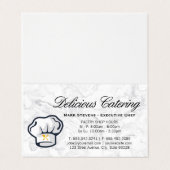 シェフハット | Silverware |大理石背景 名刺 (外部フラット)