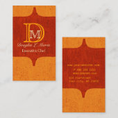 シェフハングリーモノグラムオレンジエッジーアーバン 名刺 (正面/裏面)