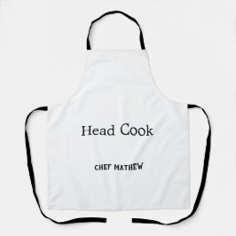 シェフハンサムと缶調理師シンプルモダン料理 エプロン