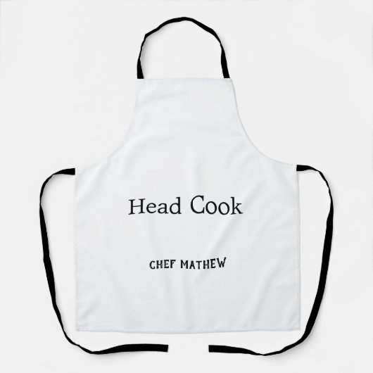 シェフハンサムと缶調理師シンプルモダン料理 エプロン (正面)