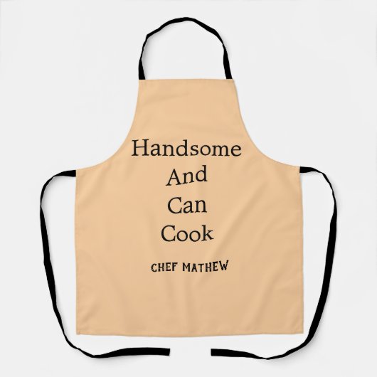シェフハンサムと缶調理師シンプルモダン料理 エプロン (正面)