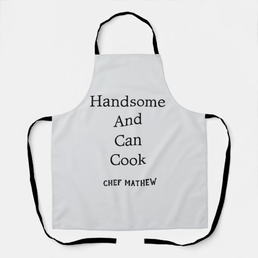 シェフハンサムと缶調理師シンプルモダン料理 エプロン (正面)