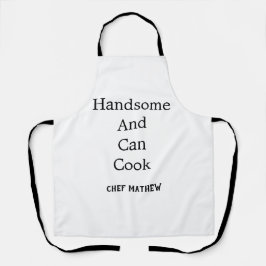 シェフハンサムと缶調理師シンプルモダン料理 エプロン