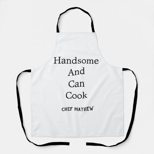 シェフハンサムと缶調理師シンプルモダン料理 エプロン (正面)