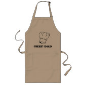 「シェフパパ」シェフズハットタイポグラフィグリル ロングエプロン (正面)
