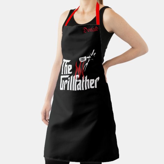 シェフパーソナライズされたおもしろいグリルファーザーメンズ エプロン (インサイチュ)