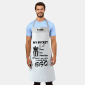 シェフパーソナライズされたのバケットリストビール愛好家BBQ エプロン (着用した状態)