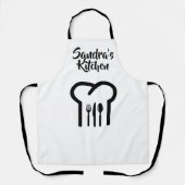 シェフパーソナライズされたの帽子と刃物 エプロン (正面)