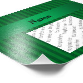 シェフパーソナライズされたグリーンの名ストライプ前 フォトプリント            (角)