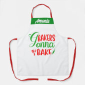 シェフパーソナライズされたネームのエプロン、ベーカースが焼く エプロン (正面)