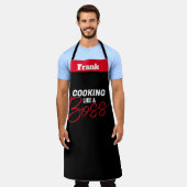 シェフパーソナライズされたネームエプロン、料理のようなボス エプロン (着用した状態)