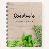 シェフパーソナライズされたレシピ本木板切り盤 ノートブック (正面)
