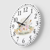 シェフパーソナライズされた調理師ベイカーズツールキッチン ラージ壁時計 (傾斜)