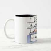 シェフパーソナライズされた調理師 – 男性マンガ ツートーンマグカップ (左)