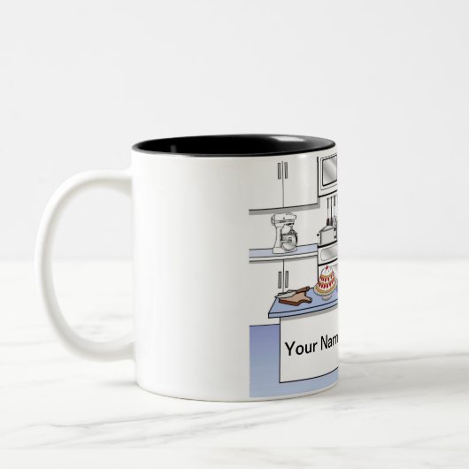 シェフパーソナライズされた調理師 – 男性マンガ ツートーンマグカップ (左)