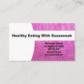 シェフピンクレザーテクスチャカスタムフォトQRコード 名刺 (裏面)