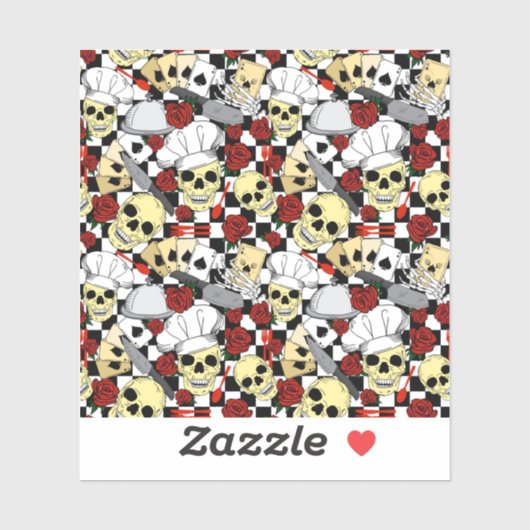 シェフファンキースカルがシェフの帽子をかぶる シール (シート)