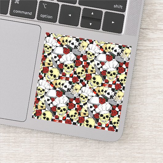 シェフファンキースカルがシェフの帽子をかぶる シール (詳細)