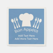 シェフフランスのボンAppett自分の文字を追加 スタンダードカクテルナプキン (正面)