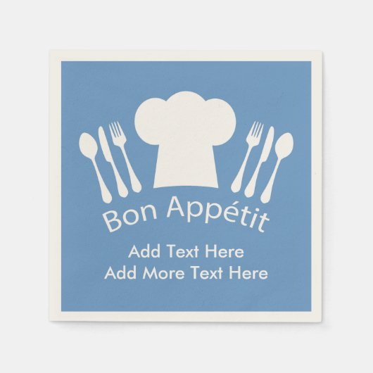 シェフフランスのボンAppett自分の文字を追加 スタンダードカクテルナプキン (正面)
