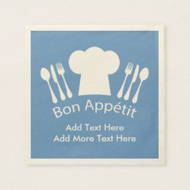 シェフフランスのボンAppett自分の文字を追加 スタンダードカクテルナプキン