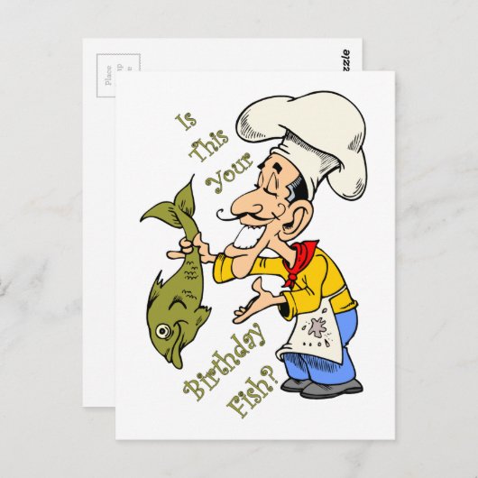 シェフフランスの~は君の誕生日魚か? ポストカード (正面/裏面)