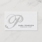 シェフフード飲料モノグラムビジネスカード 名刺 (正面)