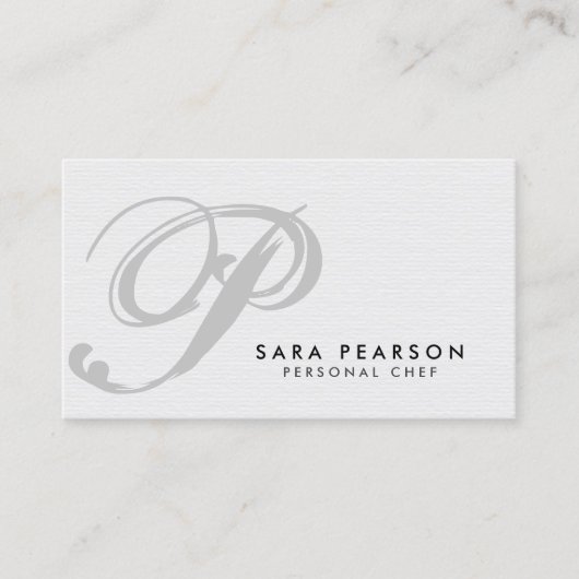 シェフフード飲料モノグラムビジネスカード 名刺 (正面)