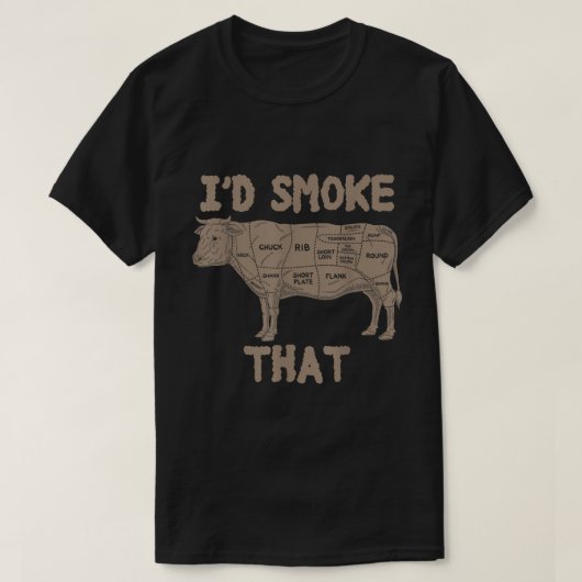 シェフブッチャー調理師Bbq私はその牛ビーフファンを吸う Tシャツ (デザイン正面)