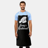 シェフブラックレオパード印刷 エプロン (着用した状態)