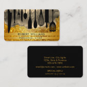 シェフブラック金ゴールドケータリングキッチンツール個人BU 名刺 (正面/裏面)