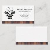 シェフヘラバーガーのロゴ | ウッド 名刺 (正面/裏面)