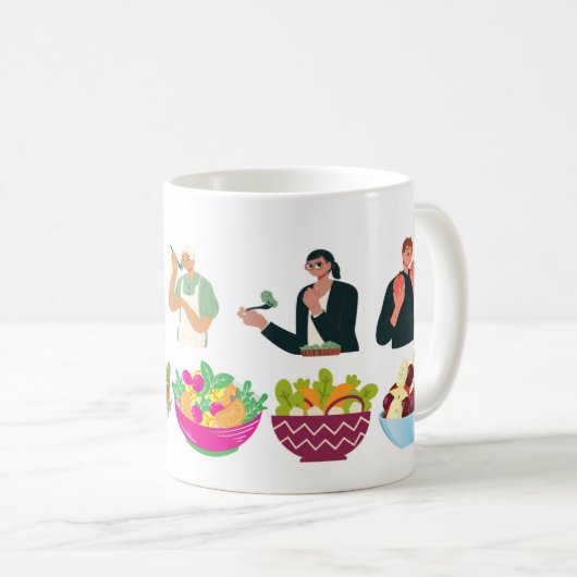 シェフヘルシー料理ショーデザイン コーヒーマグカップ (正面右)