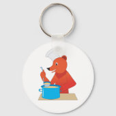 シェフベア料理スープおもしろいアニマルキッチン キーホルダー (正面)