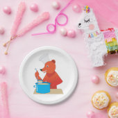 シェフベア料理スープおもしろいアニマルキッチン ペーパープレート (パーティー)