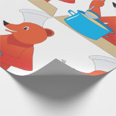 シェフベア料理スープおもしろいアニマルキッチン ラッピングペーパー