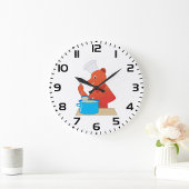 シェフベア料理スープおもしろいアニマルキッチン ラージ壁時計