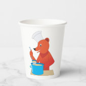 シェフベア料理スープおもしろいアニマルキッチン 紙コップ (正面)