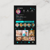 シェフベーカリーインスタグラムターコイズペストリーケーターQR 名刺 (正面)