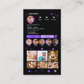 シェフベーカリーインスタグラムパープルペストリーケーターQR 名刺 (正面)