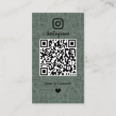 シェフベーカリーInstagramサージグリーン ペストリーケータリングQR 名刺 (裏面)