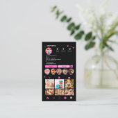 シェフベーカリーInstagramピンクペストリーケータリングQR 名刺 (スタンド正面)