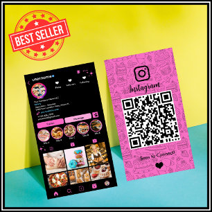シェフベーカリーInstagramピンクペストリーケータリングQR 名刺